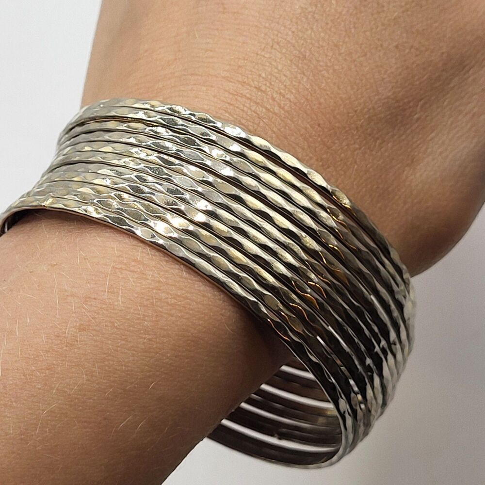 Set of 12 Vintage Bangle Bracelets 2.6in dia